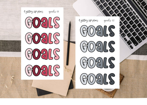 Goals Bubble Script  Planner and Journal Sticker Sheets