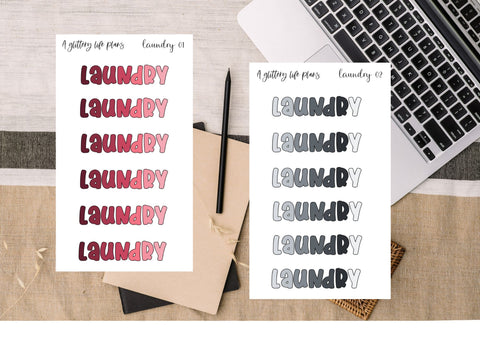 Laundry  Planner and Journal Sticker Sheets