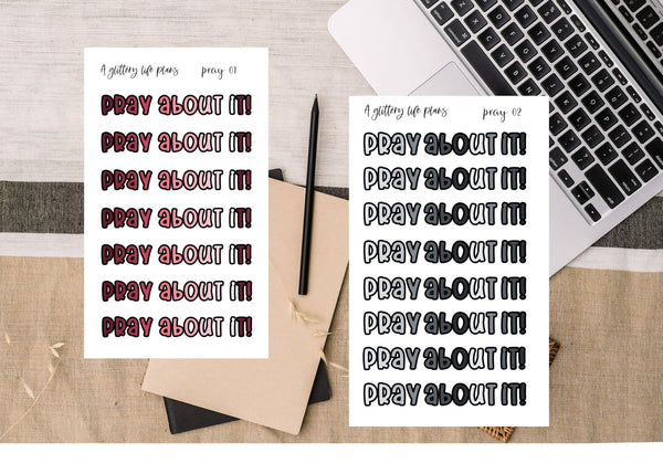 Pray About It Script  Planner and Journal Sticker Sheets