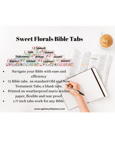 Sweet Florals Bible Tabs, Bible Index Tabs, Vinyl Bible Tab Stickers