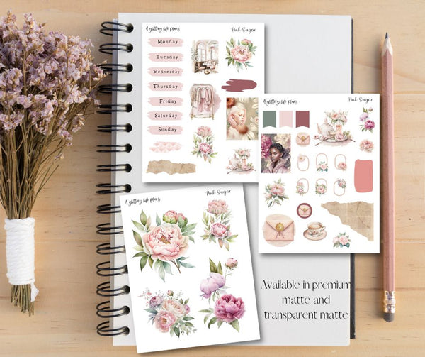 Pink Sugar Journaling Kit- Stickers for planners and journals