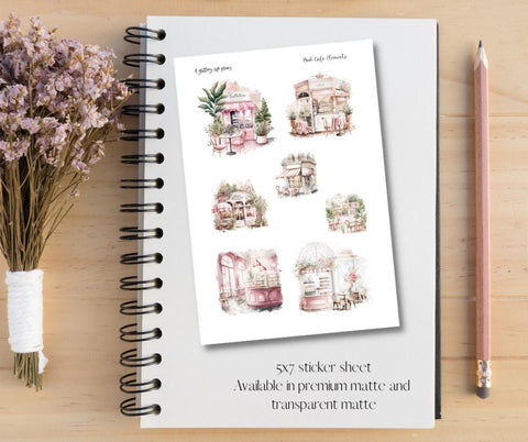 Pink Cafe Elements Deco Stickers for Planners and Journals