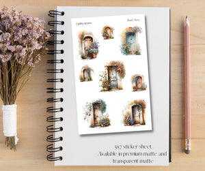 Floral Door Deco Stickers for Planners and Journals