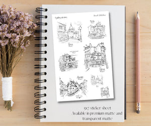 French Sketches Deco Stickers for Planners and Journals