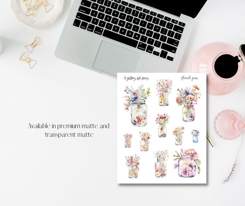Floral Jars Deco Stickers