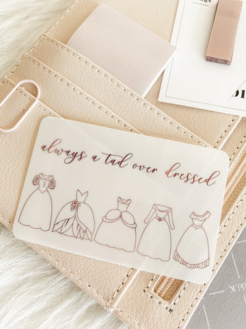 Overdressed Foiled Milk Acetate Pocket Card
