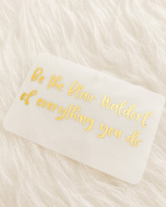 Blair Waldorf Foiled Milk Acetate Pocket Card