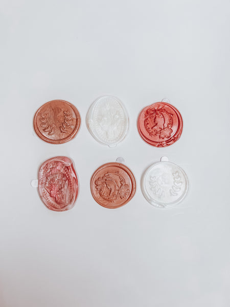 Hand Poured Pink Pearl Assortment of Floral and Cameo Wax Seals