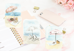 Postcards from the Beach Patterned Vellum Dashboard Set of 3 for Ring Bound Planners and Travelers Notebooks