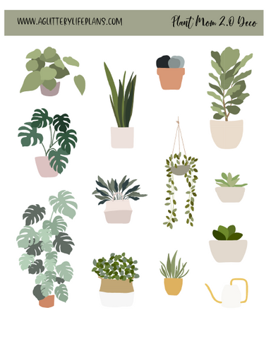 Plant Mom 2.0 Deco Sheet Planner Stickers