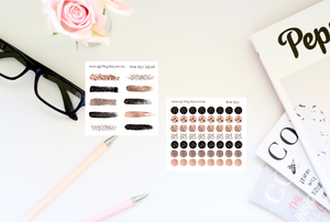Rose Gold Transparent Dots and Splash Stickers - Transparent Brush Strokes