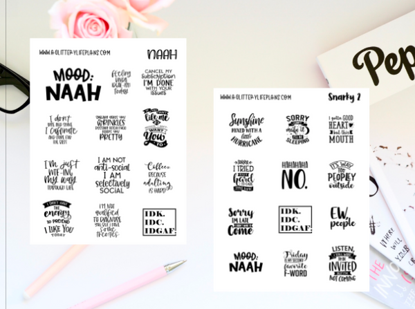 Snarky Script Planner Stickers 1 & 2