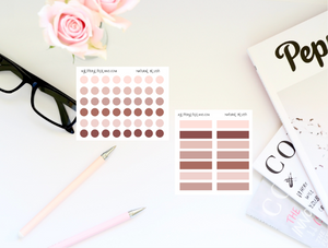 Natural Blush Set of patterned Clear Transparent Matte Dots and Boxes