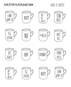 Over It Coffee Mugs Stickers