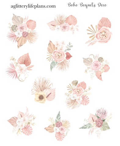 Boho Florals deco Sheet Stickers