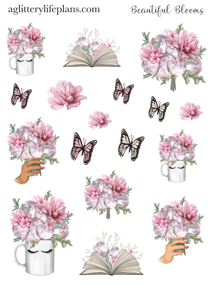 Beautiful Blooms Floral Deco Icon Sheet Stickers