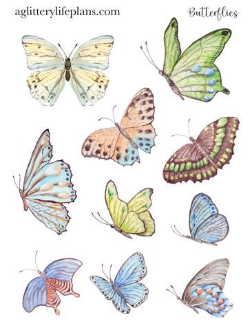 Butterflies Deco Icon Sheet Stickers