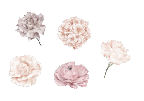 Translucent Florals Adhesive Diecuts