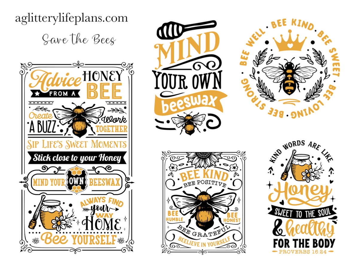 Save the Bees Deco Sheet Stickers