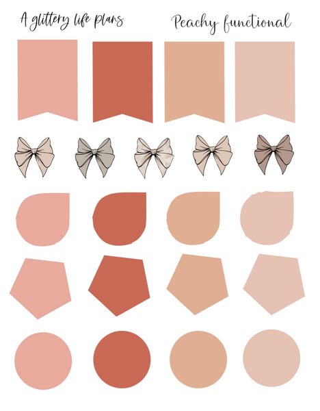 Peachy Transparent Functional Sheet Stickers