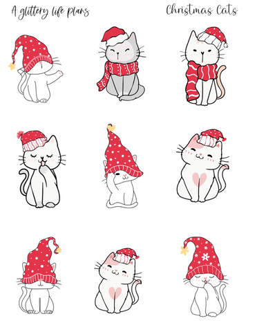 Christmas Cats Deco Stickers