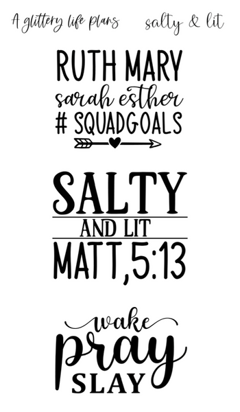 Salty & Lit  Script Stickers