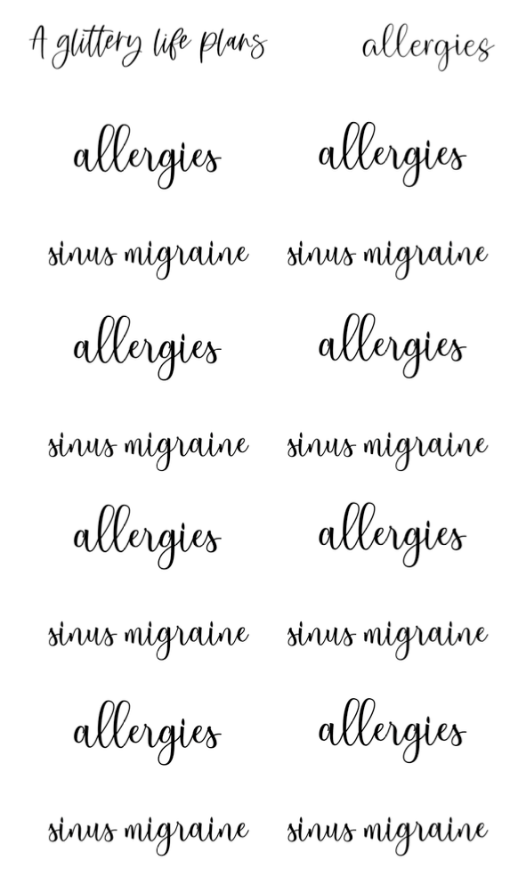 Allergies Script Stickers