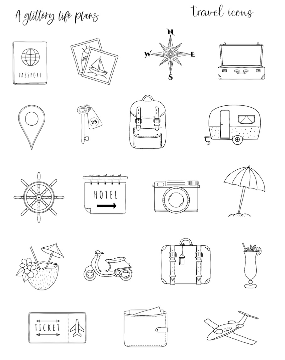 Travel Icon Stickers