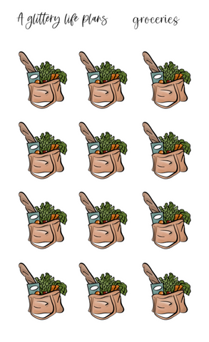 Groceries Icon Stickers