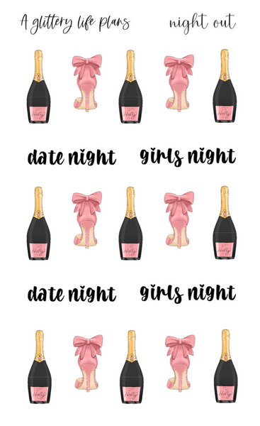 Night Out Icon Stickers