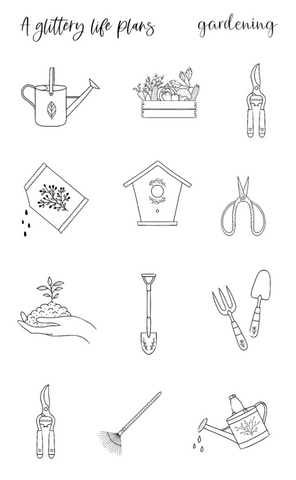 Gardening Icons Stickers