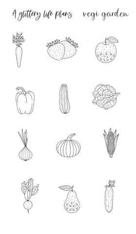 Vegi Garden Icons Stickers