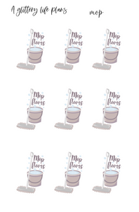 Mop Floors Icon Stickers