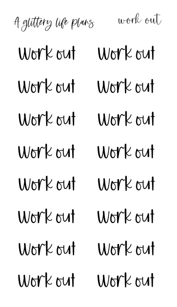 Work Out Script Stickers