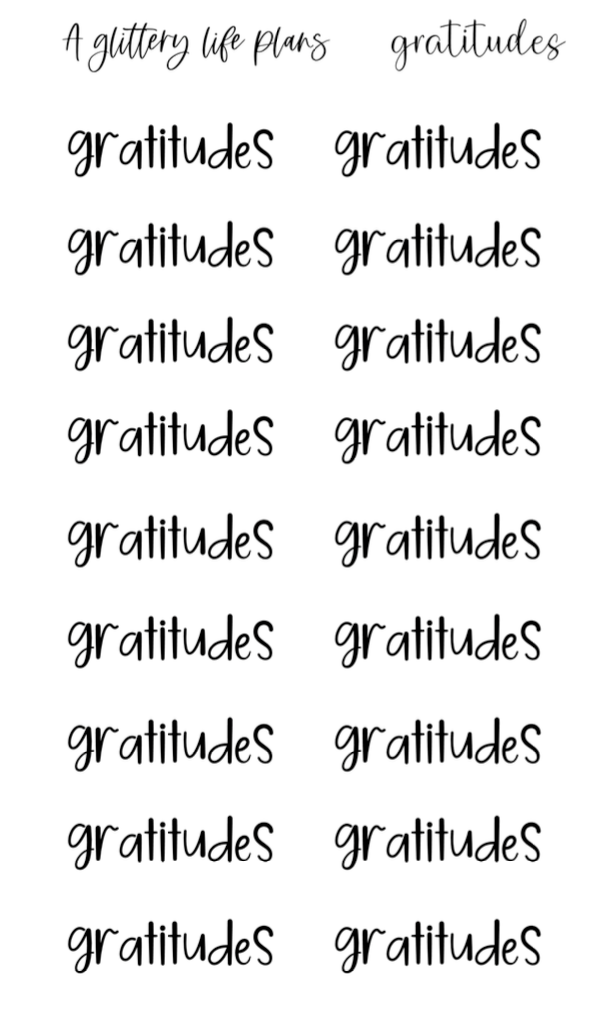 Gratitudes Script Stickers