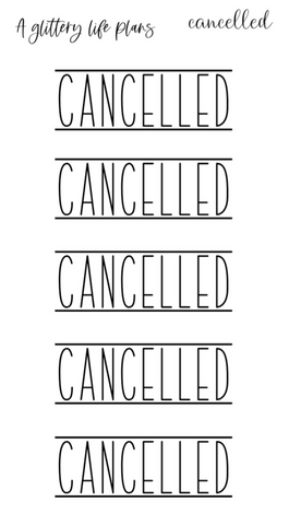 Cancelled Script Stickers