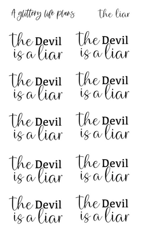 The Devil is a Liar Script Stickers