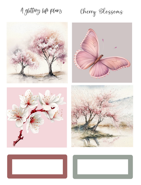 Cherry Blossoms Mini Kit - Planner Stickers and Decorations