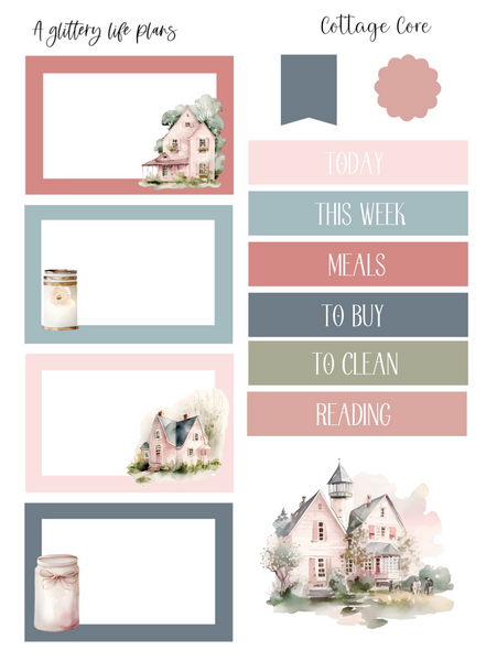 Cottage Core Mini Kit - Planner Stickers and Decorations