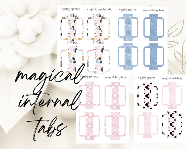 Magical Vacation Internal Tabs Planner Organization Stickers
